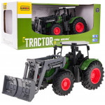 Zelený traktor s buldozérom